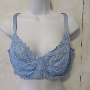 HSIA Bra 40D Blue Lace Sheer Back Closure Underwire